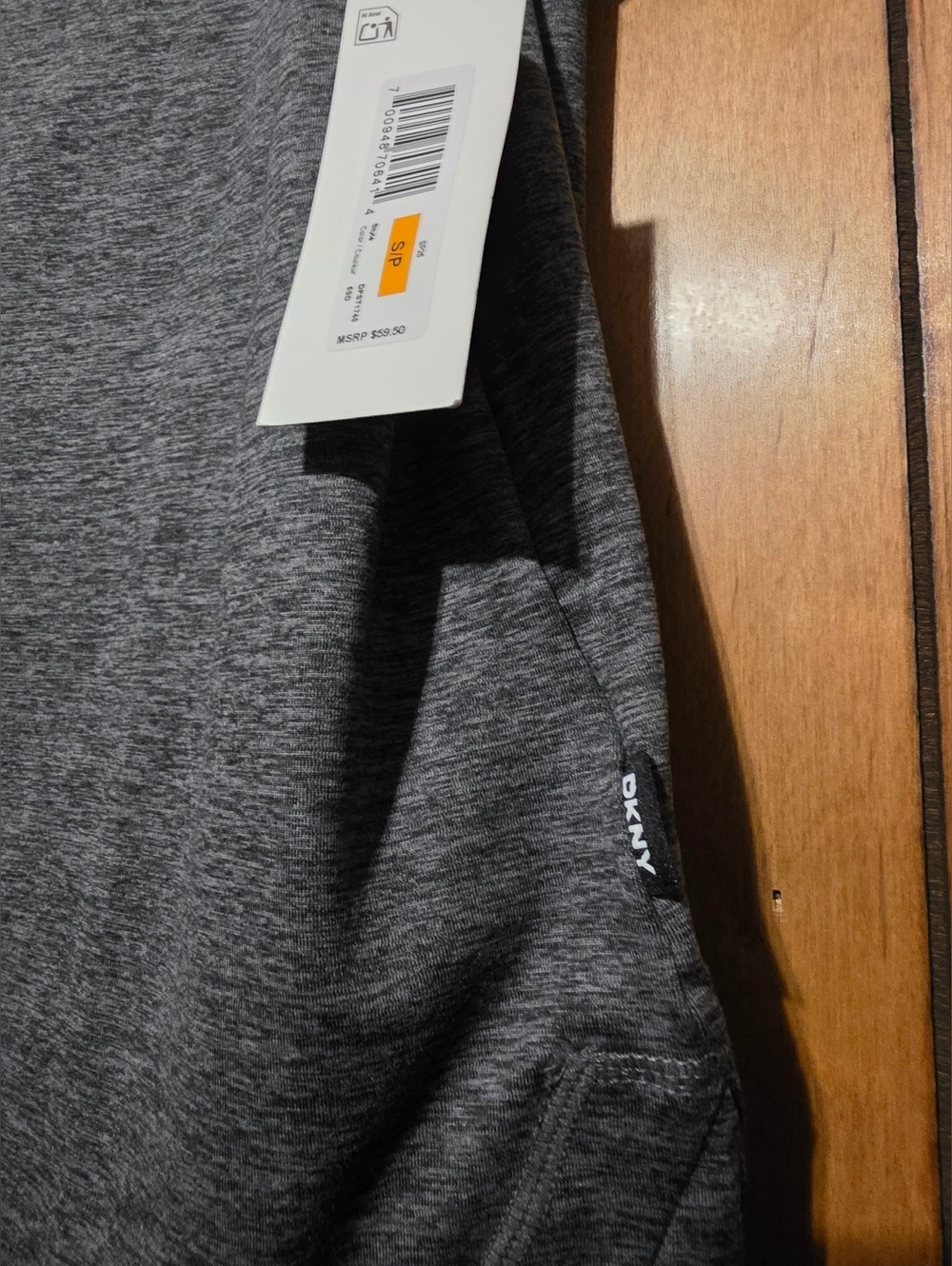 DKNY Sport Women's Heather Gray Hooded Long-Sleeve Shirt- Size SMALL - Picture 4 of 5